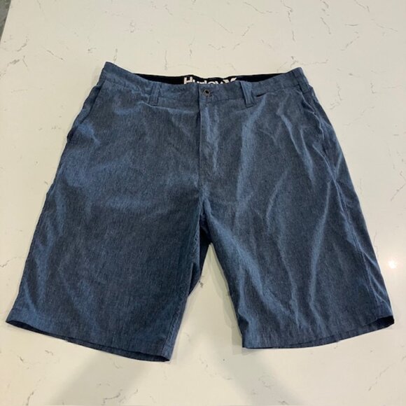 Hurley Other - Hurley Phantom Board Shorts Blue Solid Color Zip Closure Polyester Blend Sz 32